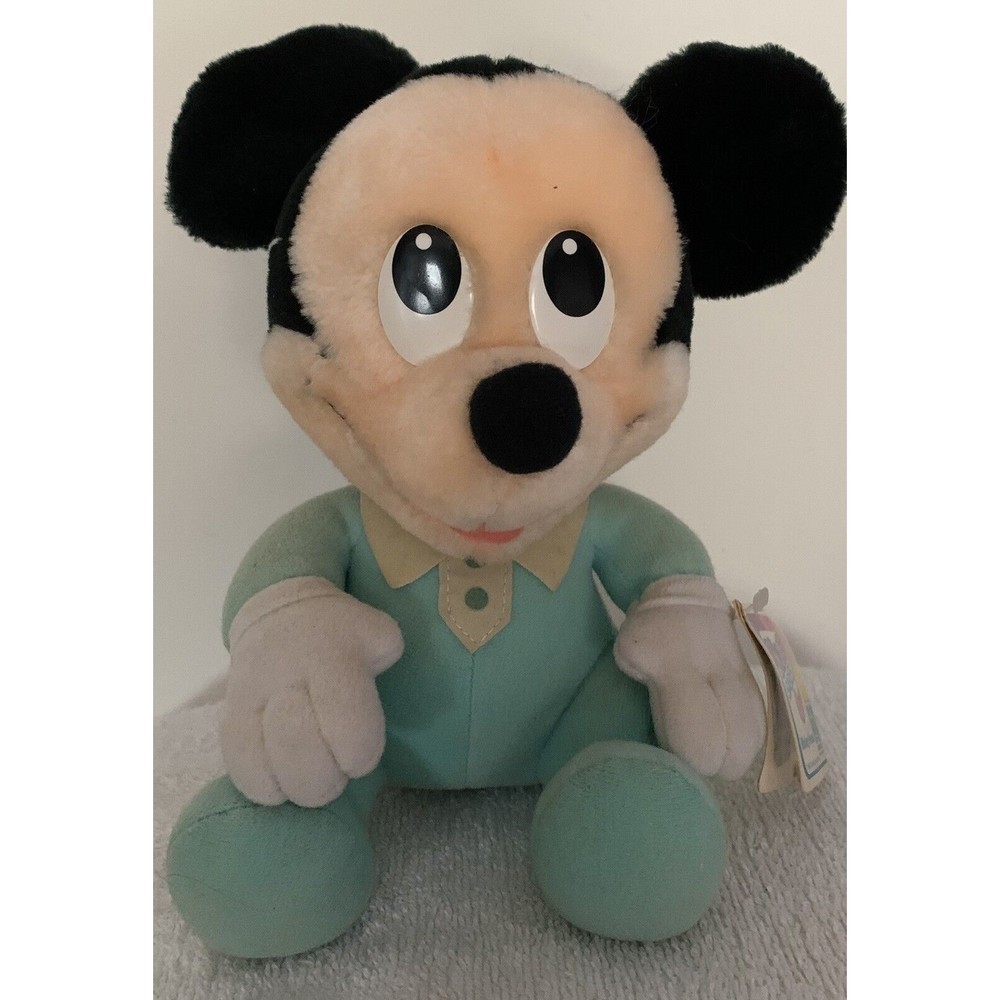 Disney Babies Mickey Mouse Hasbro Softie 1984 Stuffed Plush Toy 8” TAGS Vintage